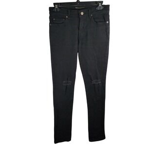 Saint Laurent Paris Jeans D02 M/SK-LW Black Distressed Skinny Size 29 29x30